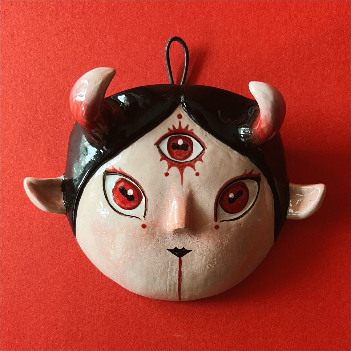 Little Devil hanging wall small vase